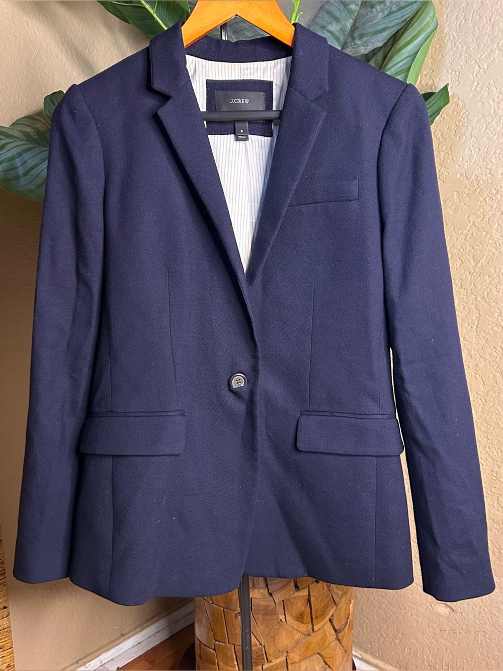 J. Crew Regent Blazer size 6 Navy blue lined wool classic career